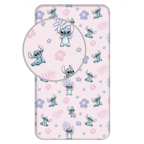 LILO és STITCH gumis lepedő, Pink, 90x200+25 cm